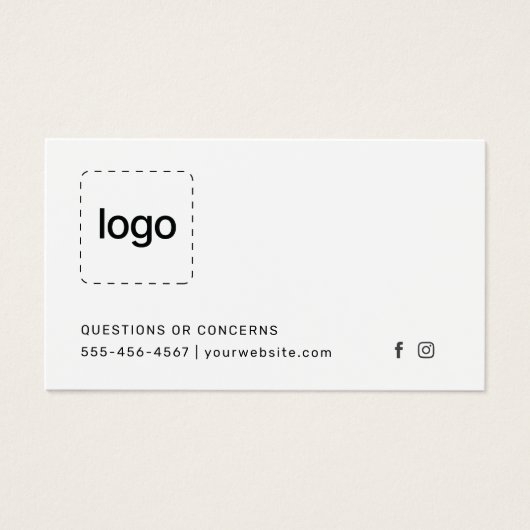 Botox Filler Injection Aftercare Instruction Card (正面)