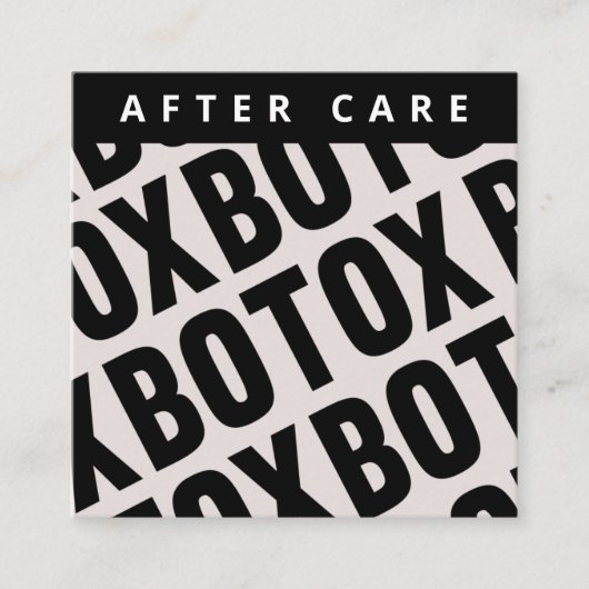 Botox Lip Fillerの説明を編集可能なアフターケア スクエア名刺 (正面)