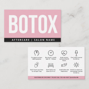 Botox Lip Fillerの説明を編集可能なアフターケア 名刺