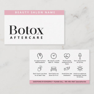 Botox Lip Fillerの説明を編集可能なアフターケア 名刺