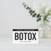 Botox Lip Fillerの説明を編集可能なアフターケア 名刺 (スタンド正面)