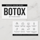 Botox Lip Fillerの説明を編集可能なアフターケア 名刺 (正面/裏面)