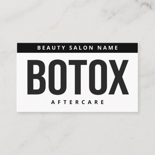 Botox Lip Fillerの説明を編集可能なアフターケア 名刺 (正面)