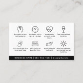 Botox Lip Fillerの説明を編集可能なアフターケア 名刺 (裏面)