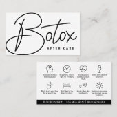 Botox Lip Fillerの説明を編集可能なアフターケア 名刺 (正面/裏面)