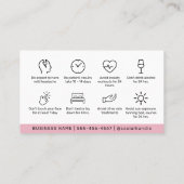 Botox Lip Fillerモダン命令アフターケアカード 名刺 (裏面)