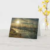 Bots in the Harbor 2 Greeting Card カード (黄色い花)