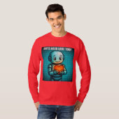 Bots Need Love Too - メンズ真っ赤なロングスリーブ Tシャツ (正面フル)