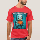 Bots Need Love Too - Men's Bright Red Tシャツ (正面)