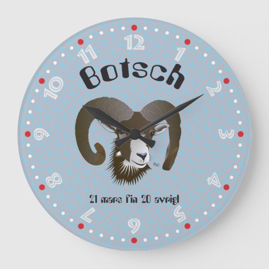Botsch 21 mars fin 20 avrigl Ura ラージ壁時計 (正面)