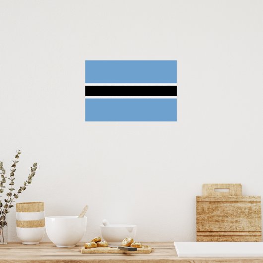 Botswana Flag ポスター (キッチン)