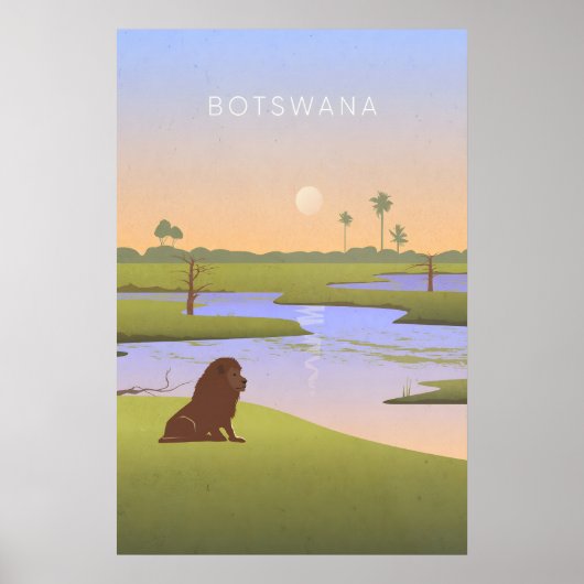 Botswana Minimal Travel Poster ポスター (正面)