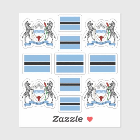 Botswana - national symbols /Coat of arms and flag シール (シート)