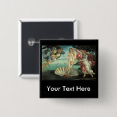 Botticelli -金星の誕生 缶バッジ (正面&裏面)