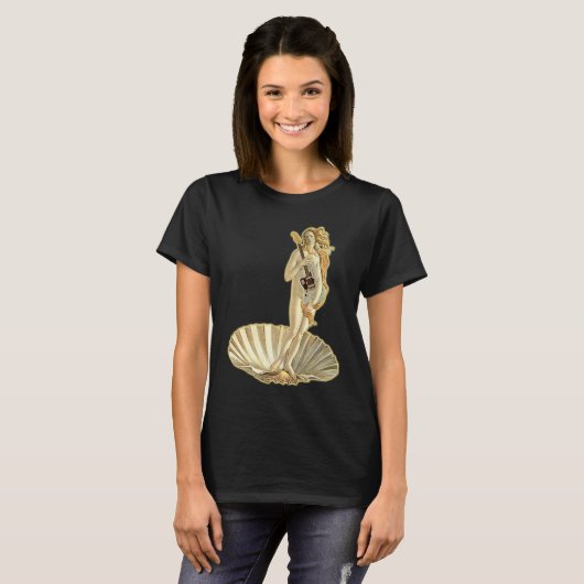 Botticelli Venus With Electric Guitar Rock Guitari Tシャツ (正面フル)