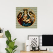 Botticelli's Madonna And Child  ポスター (ホームオフィス)