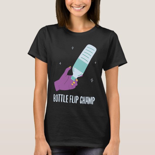 Bottle Flip Champ I Water Bottle Turning Flippin Tシャツ (正面)