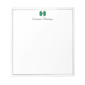 Bottle Green Bow Border Script Custom Name Script ノートパッド (正面)