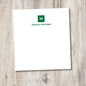Bottle Green Modern Chic Trendy Monogram Name  ノートパッド