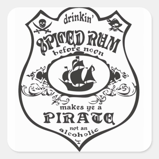 bottle label Pirata スクエアシール (正面)