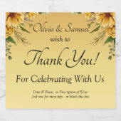 Bottle Labels, Golden Yellow Flower リキュールボトルラベル (シングルラベル)