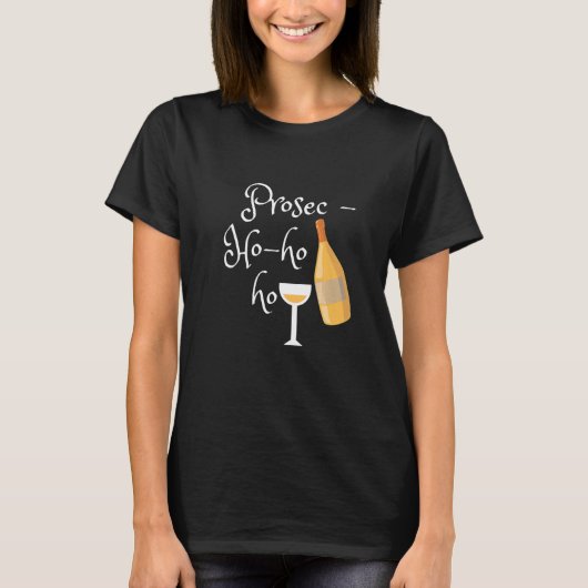 Bottle Prosec Glass Christmas Holiday Good Mood Tシャツ (正面)