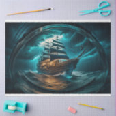 Bottle to sea ocean ship capsize v5 Tissue paper 薄葉紙 (クラフト)