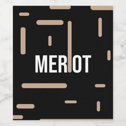 Bottle vine merlot desing ワインラベル (シングルラベル)