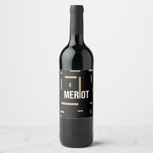 Bottle vine merlot desing ワインラベル (正面)