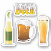 Bottled Beer, Beer Mug, I Love Beer シール (正面)