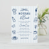 Bottles and Brunch Doodle Baby Shower QR Code 招待状 (スタンド正面)