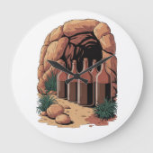 Bottles At A Cave ラージ壁時計 (正面)