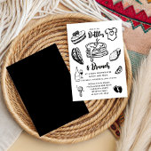 Bottles & Brunch Doodle Black Boy Baby Shower  招待状