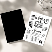 Bottles & Brunch Doodle Black Boy Baby Shower  招待状