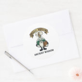 Botto Ancient Wisdom Wizard Magic Potion Owl Retro ラウンドシール (封筒)