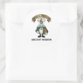 Botto Ancient Wisdom Wizard Magic Potion Owl Retro ラウンドシール (バッグ)