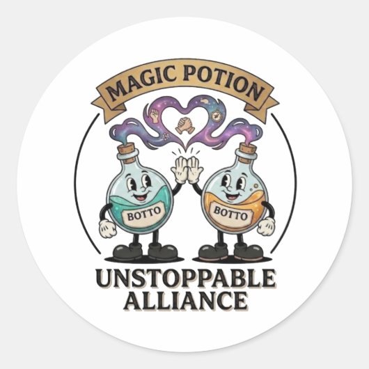 Botto Brand Unstoppable Alliance Retro Magic Potio ラウンドシール (正面)