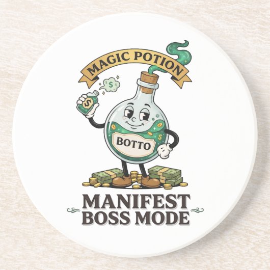 Botto Manifest Boss Mode Retro 1930s Cartoon Potio コースター (正面)
