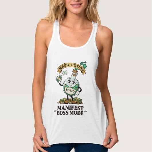 Botto Manifest Boss Mode Retro 1930s Cartoon Potio タンクトップ (正面)
