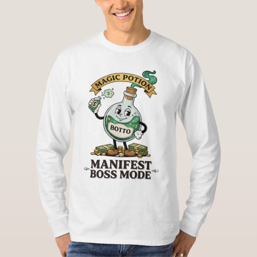 Botto Manifest Boss Mode Retro 1930s Cartoon Potio Tシャツ (正面)
