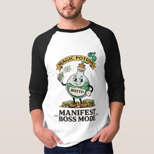 Botto Manifest Boss Mode Retro 1930s Cartoon Potio Tシャツ (正面)