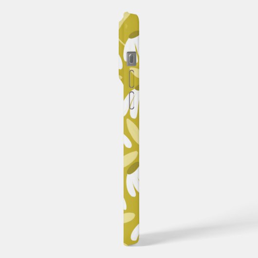 Bottom Monogram Initials Dark Gold Floral Pattern iPhoneケース (左側面)