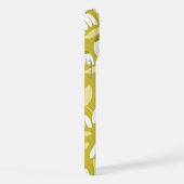 Bottom Monogram Initials Dark Gold Floral Pattern iPhoneケース (右側面)