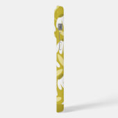 Bottom Monogram Initials Dark Gold Floral Pattern iPhoneケース (左側面)