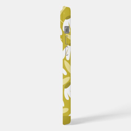 Bottom Monogram Initials Dark Gold Floral Pattern iPhoneケース (左側面)