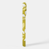 Bottom Monogram Initials Dark Gold Floral Pattern iPhoneケース (右側面)