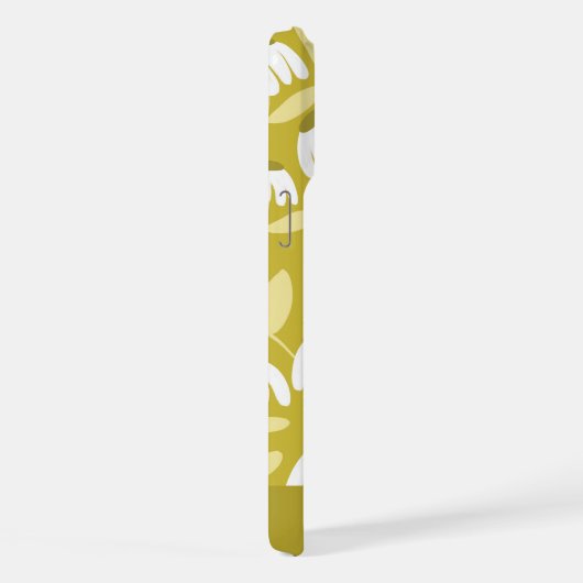 Bottom Monogram Initials Dark Gold Floral Pattern iPhoneケース (右側面)