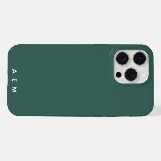 Bottom Monogram Initials Sea Green Minimalist iPhoneケース (裏面横)