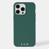 Bottom Monogram Initials Sea Green Minimalist iPhoneケース (裏面)