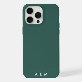 Bottom Monogram Initials Sea Green Minimalist iPhone 15 Pro Maxケース